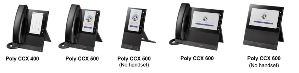 This is a photo of Poly CCX series desk phones.